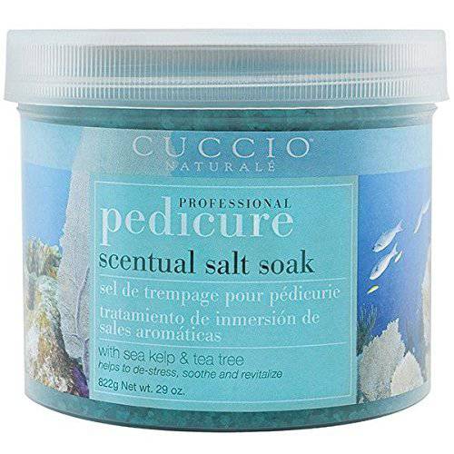 Cuccio Naturale Scentual Salt Soak - Invigorating Salts With An Irresistible Scent - Rejuvenate And Soothe Tired Feet - Softens And Leaves The Skin Fresh And Clean - Artisan Shea And Vetiver - 29 Oz