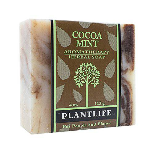 Plantlife Aromatherapy Herbal Soap Bar with Natural Ingredients - Deep Cleanse for Face, Body, Hands - Cocoa Mint - 4 oz