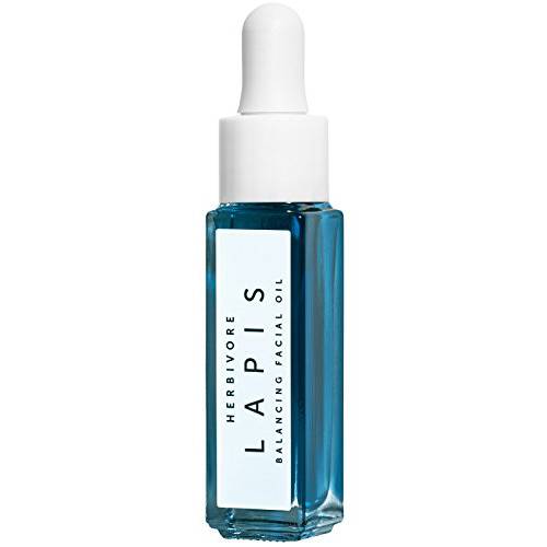 HERBIVORE Botanicals Lapis Facial Oil Mini For Oily and Acne-Prone Skin. Soothes Dry Skin, Reduces Redness and Balances Complexion (0.3 fl oz)