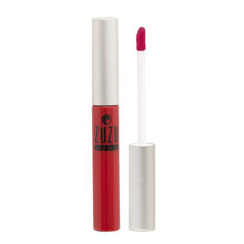 Zuzu Luxe Sheer Gloss (Caliente - Red/Cool Crème) Natural, Paraben Free, Vegan, Gluten-free,Cruelty-free, Non GMO, High performance and long lasting, Infused with Jojoba Seed Oil and Aloe, 0.17 oz