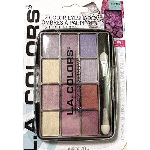 L.A. Colors Expressions, 12 Color Eyeshadow, BEP420 Chic, 0.49 Oz
