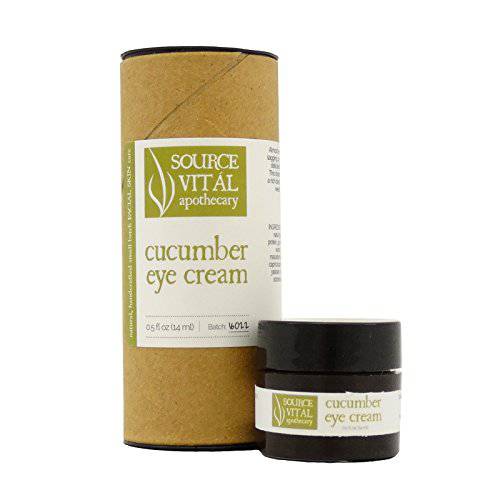 Cucumber Rose Eye Cream by Source Vitál Apothecary | All-Natural and Hydrating | Improves the Appearance of Winkles, Puffiness and Dark Circles | .63 Oz