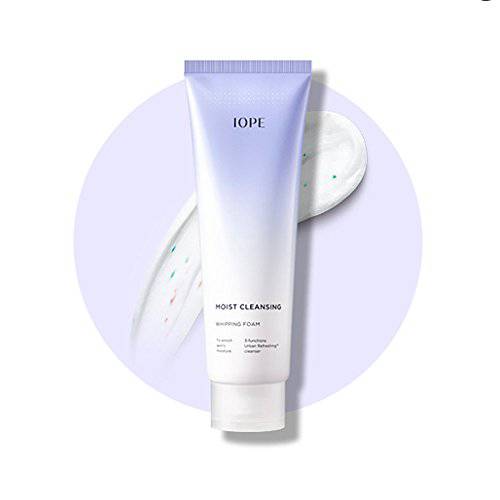 IOPE Facial Cleanser ’Moist Cleansing Whipping Foam’ - Moisturizing Makeup Remover for Deep Cleansing - Daily Face Wash Foam for All Skin Types - Korean Skincare, 6.08Fl. Oz by Amorepacific