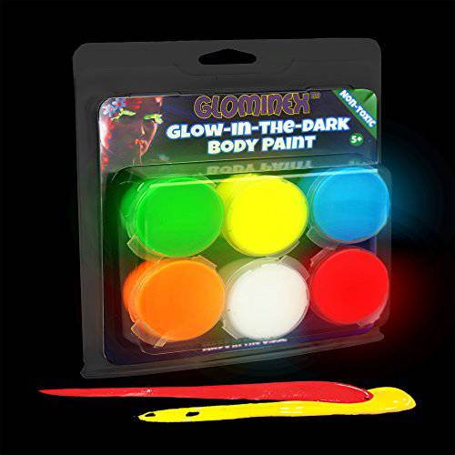 Glominex AR698 Glow in the Dark Body Paint Clamshell Pack - Assorted