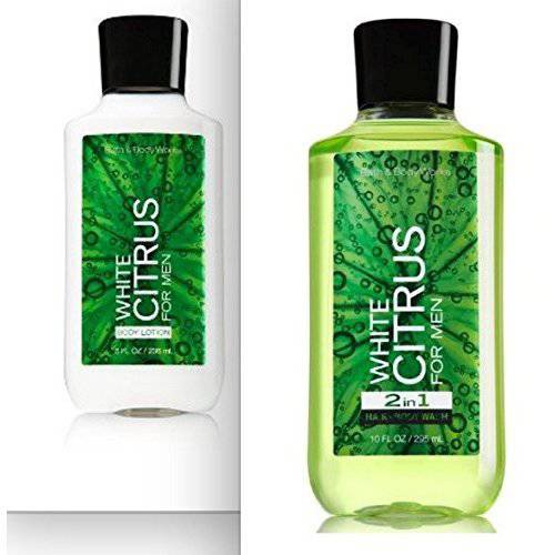 Bath and Body Works White Citrus for Men Body Lotion and Shower Gel set
