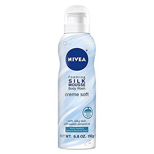Nivea Creme Soft Foaming Silk Mousse Body Wash, Vanilla and Jasmine Blossom, 6.8 oz (Pack of 2)
