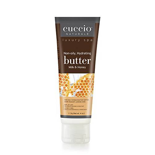 Cuccio Naturale Butter Blends - Ultra-Moisturizing, Renewing, Smoothing Scented Body Cream - Deep Hydration For Dry Skin Repair - Made With Natural Ingredients - Milk & Honey - 4 Oz