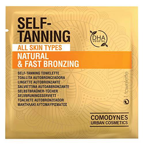 3 - 8 - Packs COMODYNES Self-Tanning Wipes - Natural Bronzing - All Skin Types - Vegan