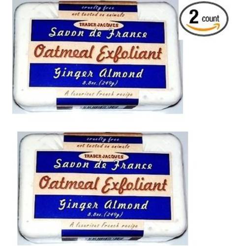 Trader Joe’s Ginger Almond Oatmeal Exfoliant Soap (Pack of 2 Bars) - A Luxurious French Recipe…