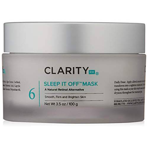 ClarityRx Sleep It Off Retinol Alternative Anti-Aging Face Mask, Natural Plant-Based Leave-On Moisturizer with B Vitamins, Minimizes Dark Spots, Fine Lines & Wrinkles (3.5 oz)