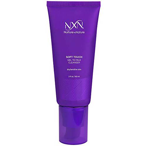 NXN Gel-to-Milk Facial Cleanser - Gentle, Daily Face Wash, For Hydrating Dry and Sensitive Skin, Fresh Scent, 2 Fl Oz