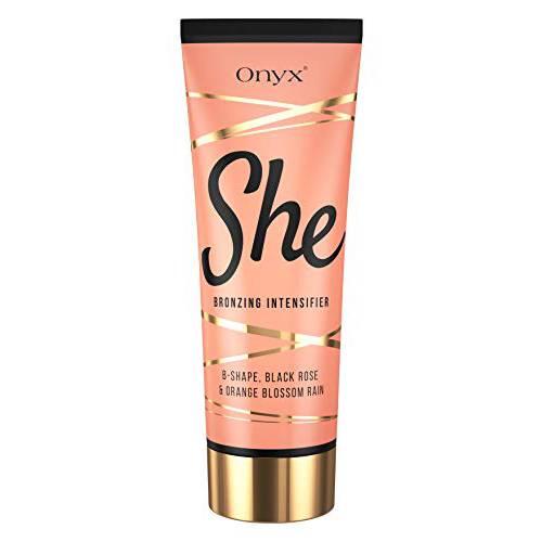 Onyx SHE Tanning Lotion for Tanning Beds - Tan Accelerator with Bronzer - Bronzing Intensifier & Tan Maximizer for Fair Skin - Tattoo Protection & Ink Care Formula - Skin Moisturizer & Anti-Aging Bronzing Tanning Lotion for Women