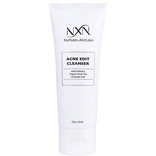NXN Acne Facial Cleanser - Face Wash with Salicylic Acid, Green Tea & Probiotics to Heal Skin, Prevent Blemishes & Breakouts