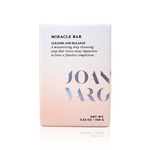 Joanna Vargas Miracle Bar.Deep Cleansing Face and Body Soap for Oily and Acne-Prone Skin. Made with Charcoal and Shea Butter (3.52 oz)