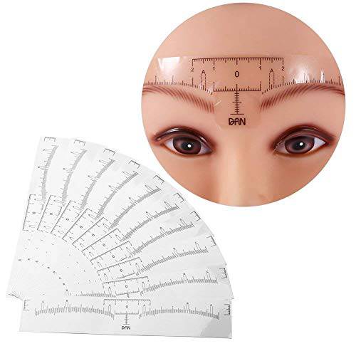 Eyebrow Ruler, 10 Pcs Disposable Permanent Eyebrow Measure Ruler Sticker Tattoo Shaper Stencil Makeup Tool