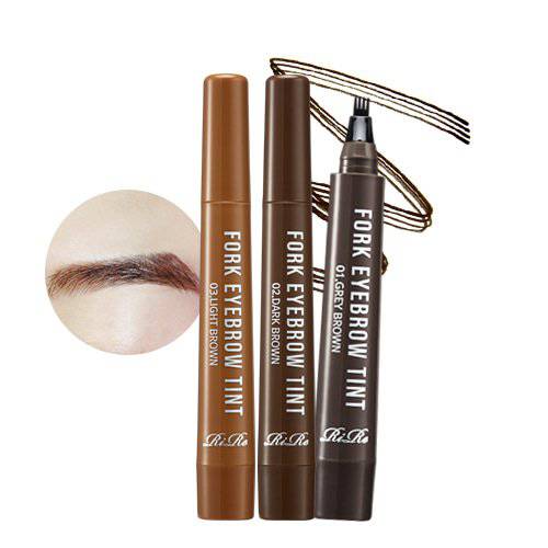 [RIRE] Fork Tattoo Eyebrow Lasts up to 8 days Long Lasting Waterproof Tattoo Eyebrow (03 Light Brown)