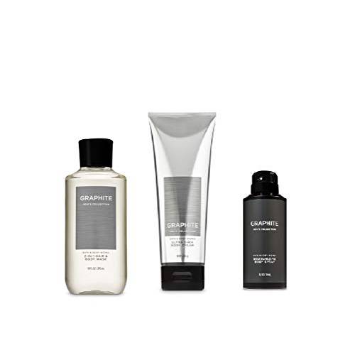 Bath and Body Works Graphite (2019 Edition) 2-in-1 Hair + Body Wash, Ultra Shea Body Cream and Graphite Deodorizing Body Spray