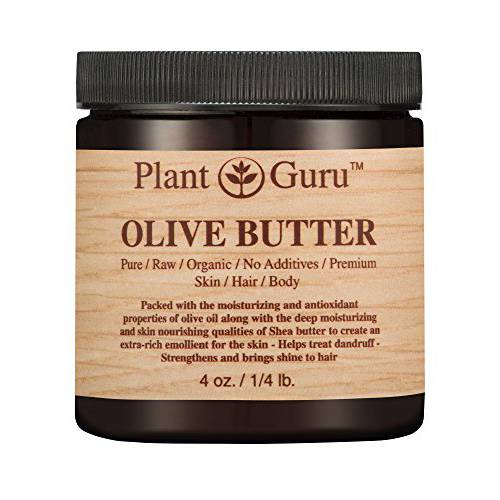 Olive Body Butter 4 oz. 100% Pure Raw Fresh Natural Cold Pressed. Skin Body and Hair Moisturizer, DIY Creams, Balms, Lotions, Soaps.