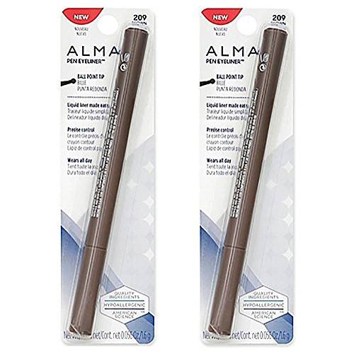 Almay Pen Eyeliner Eye Liner Ball Point Tip, 209 Brown (Pack of 2)