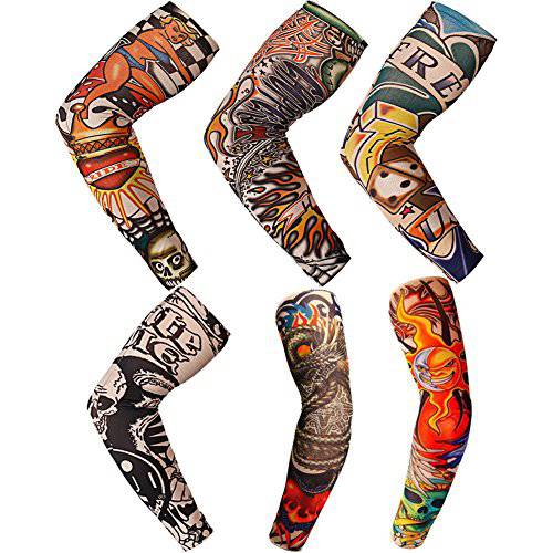 Temporary Tattoo Arm Sunscreen Sleeves Arm Stockings For Outdoor Sport Cycling Riding Fishing Running Driving Climbing