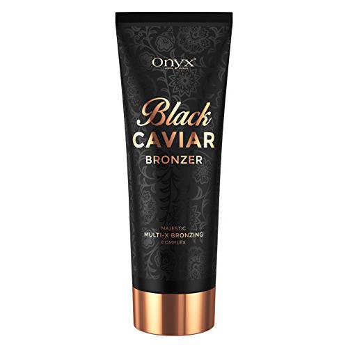 Onyx Black Caviar Dark Tanning Lotion - Black Bronzer & Tan Enhancer - Insanely Dark Tan Results - Tanning Bed Lotion for Men & Women - Tinted Moisturizer for Bronze Skin