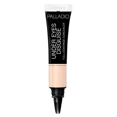 Palladio Full Coverage Concealer, Under Eyes Disguise, Creamy Face and Eye Concealer, Evens Skin Tone, Conceals Blemishes, Dark Circles and Fine Lines, Use with Concealer Brush, Custard