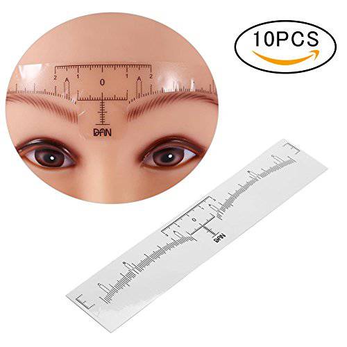 10 PCS Disposable Eyebrow Ruler Sticker, Adhesive Eyebrow Microblading Measurement Ruler Guide Measure Tool For Makeup