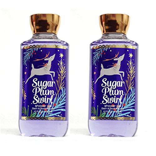 Set of 2 Bath and Body Works Sugar Plum Swirl Shower Gels 10 Ounce Each 2016 Holiday Series
