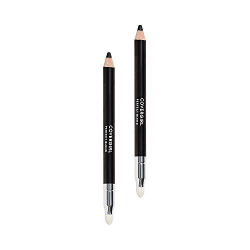 COVERGIRL Perfect Blend Eyeliner Pencil, Basic Black Color, Eyeliner Pencil With Blending Tip for Precise Or Smudged Look, 2 Count