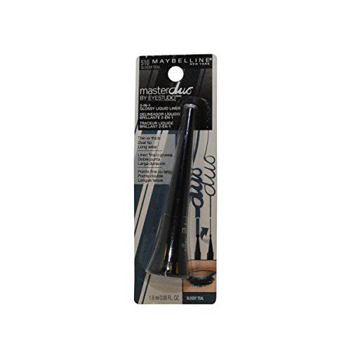 Maybelline New York Eye Studio Master Duo Glossy Liquid Liner, Glossy Teal, 0.05 Fluid Ounce (Pack of 2)