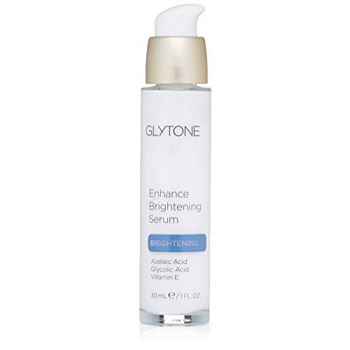 Glytone Enhance Brightening Serum with Hyaluronic, 1.7 Free Acid Value Glycolic Acid, 8% Azelaic Acid, Brighten Skin, Visbily Reduce Discoloration, Non-Comedogenic, 1 oz.