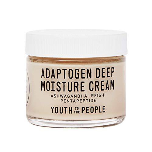 Youth To The People Adaptogen Deep Moisture Cream - Calming + Hydrating Face Cream with Pentapeptide, Rhodiola + Reishi Mushroom - No Mineral Oil - Clean Skincare (2oz)