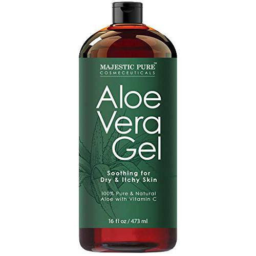 Majestic Pure Majestic Pure Aloe Vera Gel - From Pure and Natural Cold Pressed Aloe Vera, (Packaging May Vary) - 16 fl oz