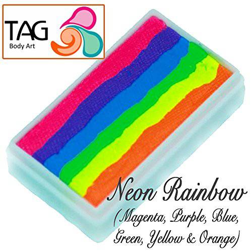 TAG Face and Body Paint - 1 Stroke Split Cake 30g - Neon Rainbow