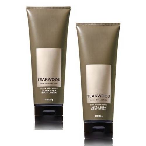 Bath and Body Works 2 Pack Men’s Collection Ultra Shea Body Cream TEAKWOOD. 8 Oz