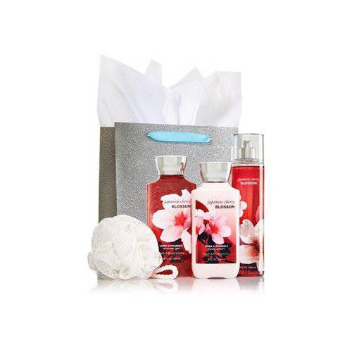 Bath & Body Works JAPANESE CHERRY BLOSSOM The Daily Trio Gift Set Full Size - Body Lotion - Shower Gel and Fragrance Mist