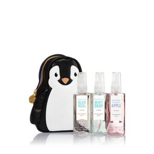 Bath & Body Works Holiday Traditions COOL PENGUIN Fragrance Gift Set - Vanilla Bean Noel, Winter Candy Apple and Coconut Mint - Travel Size