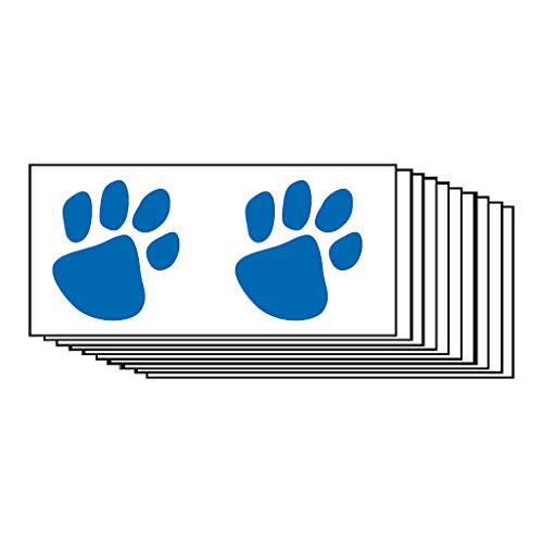 Blue Paw Prints Temporary Tattoos (20-Pack) | Skin Safe | MADE IN THE USA | Removable