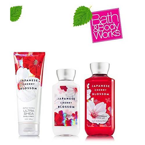 Bath & Body Works Signature Collection Japanese Cherry Blossom Gift Set ~ Body Cream ~ Shower Gel & Body Lotion ~