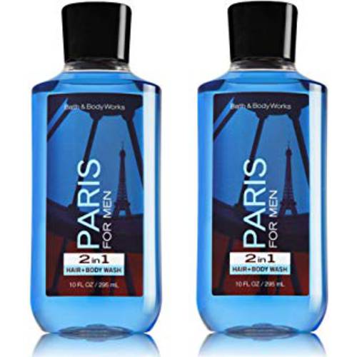 Bath & Body Works Paris for Men Hair and Body Wash  Pair of TWO (2) Paris Shower Gels (10 ounces each)