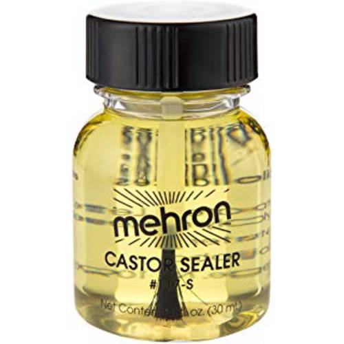 Mehron Makeup Castor Sealer for Latex with Brush (1 oz)