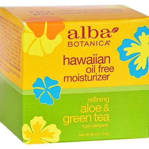 Alba Botanica Hawaiian Oil-Free Moisturizer, Refining Aloe & Green Tea 3 oz ( Pack of 4)4