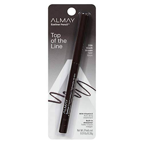 Almay Eyeliner Pencil, Black Brown [206], 0.01 oz (Pack of 3)