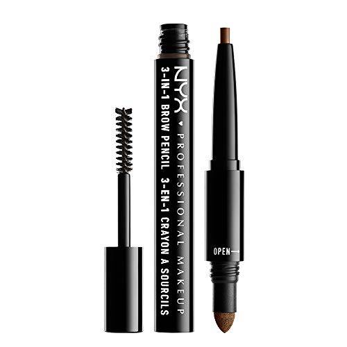 NYX PROFESSIONAL MAKEUP 3-In-1 Brow Pencil, Eyebrow Pencil - Soft Brown