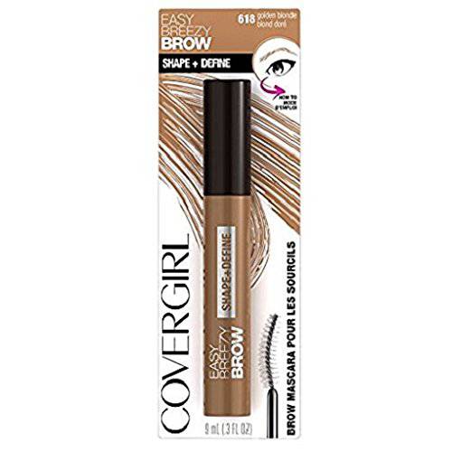 Covergirl Easy Breezy Brow Shape + Define Brow Mascara, 618 Golden Blonde (Pack of 2)