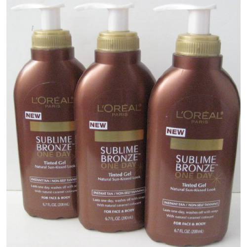 Loreal Paris Sublime Bronze One-Day Tinted Gel,6.7oz -3 Pack