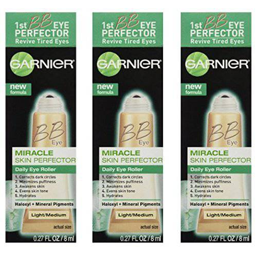 Garnier Skin BB Eye Miracle Skin Perfector Eye Roller, Fair/Light, 0.27 Fluid Ounce (Pack of 3)