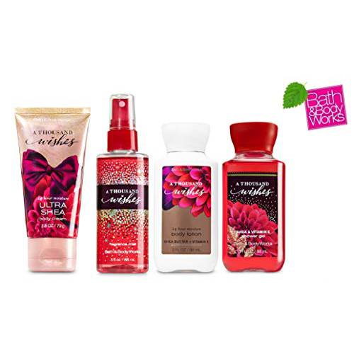 Bath and Body Works A THOUSAND WISHES Deluxe Mini Gift Set - Body Lotion - Body Mist - Body Cream and Shower Gel