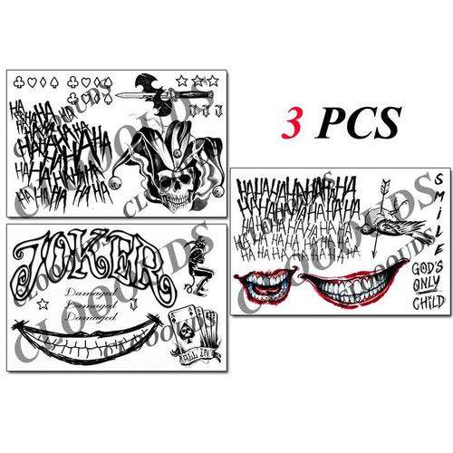 3 Sheets Halloween Temporary Tattoos,Tattoo Sticker Perfect for Halloween,Cosplay, Costumes and Party Accessories
