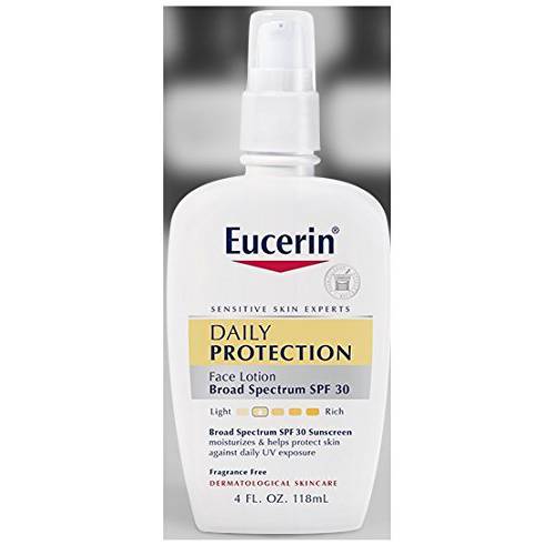Eucerin Daily Protection Broad Spectrum SPF 30 Moisturizing Face Lotion 4 oz Per Bottle (2 Bottles)